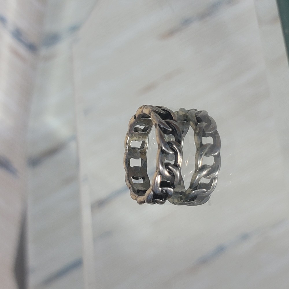 Ring | Silver-Colored | Chain Link | Size 8